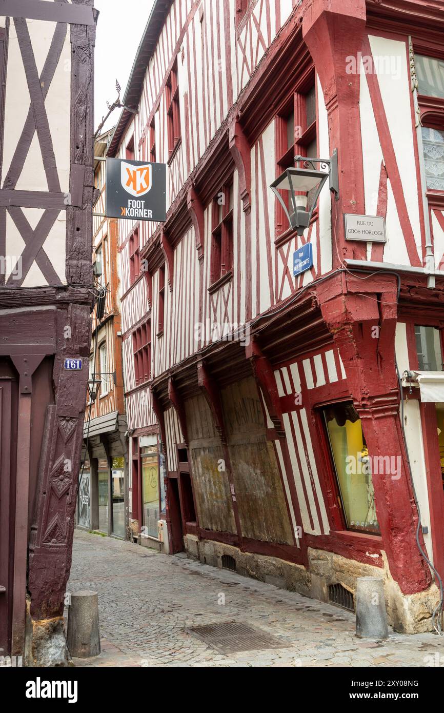 Fachwerkhäuser Rouen, Normandie, Frankreich Stockfoto