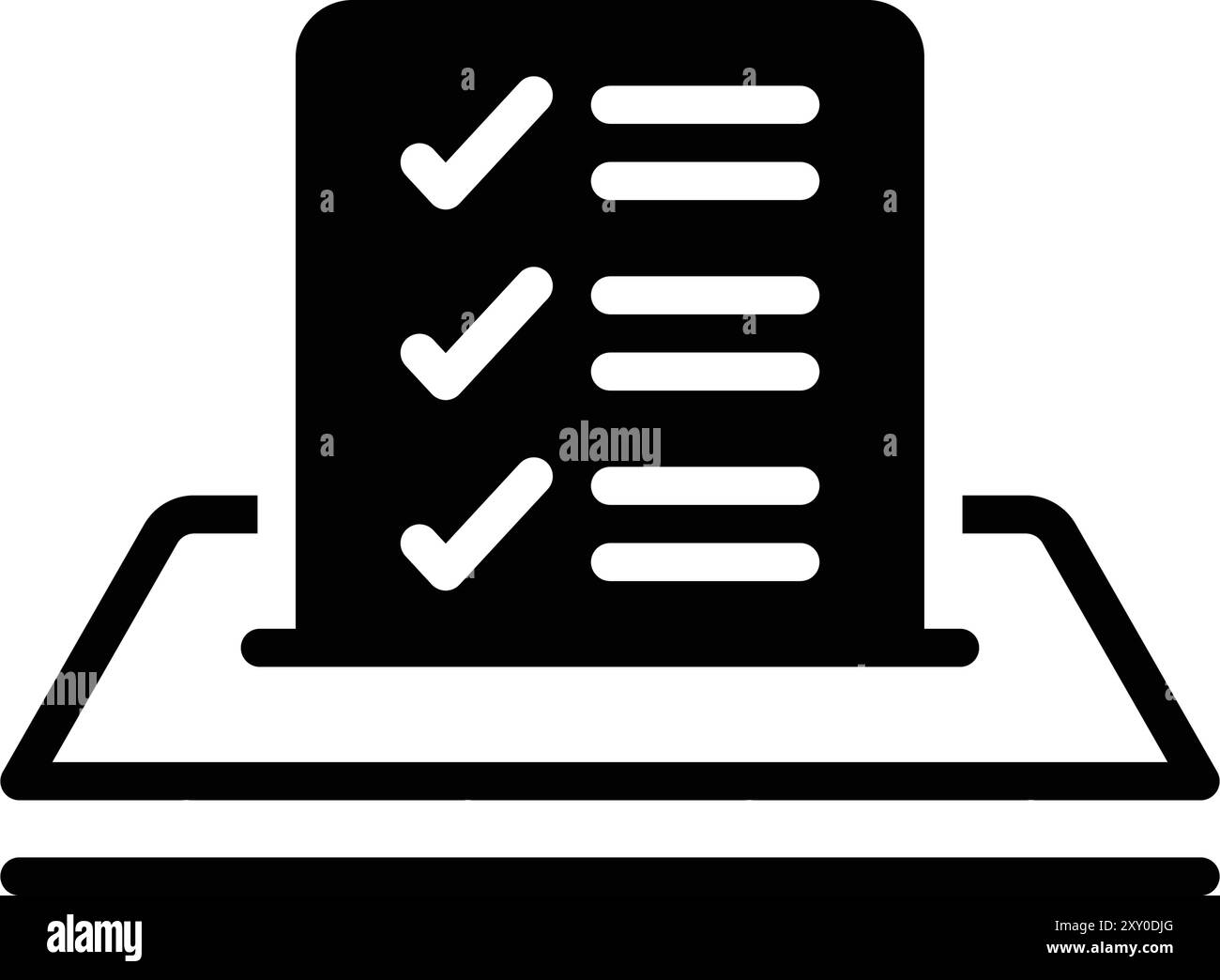 Symbol für Häkchen, Arbeitsblatt Stock Vektor