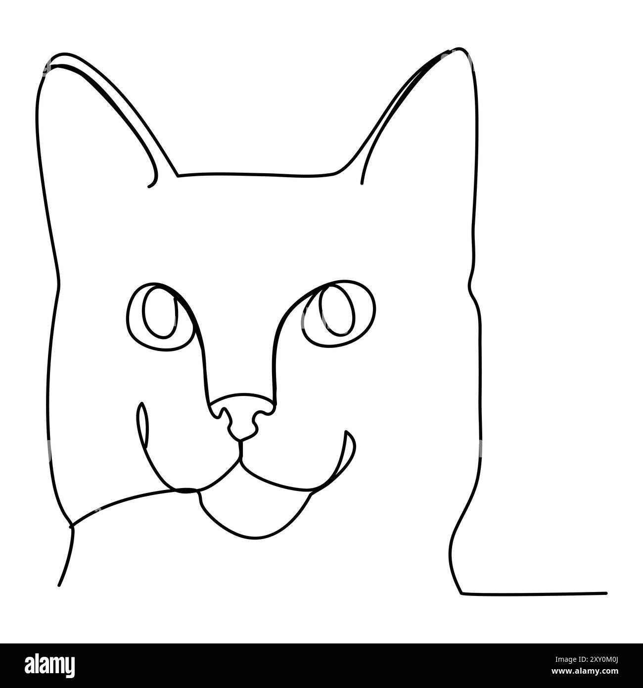 Katzenvektor mit kontinuierlicher einzeiliger Kunstzeichnung. Neues minimalistisches Design Minimalismus Tier Haustier der Katze Illustration. Stock Vektor