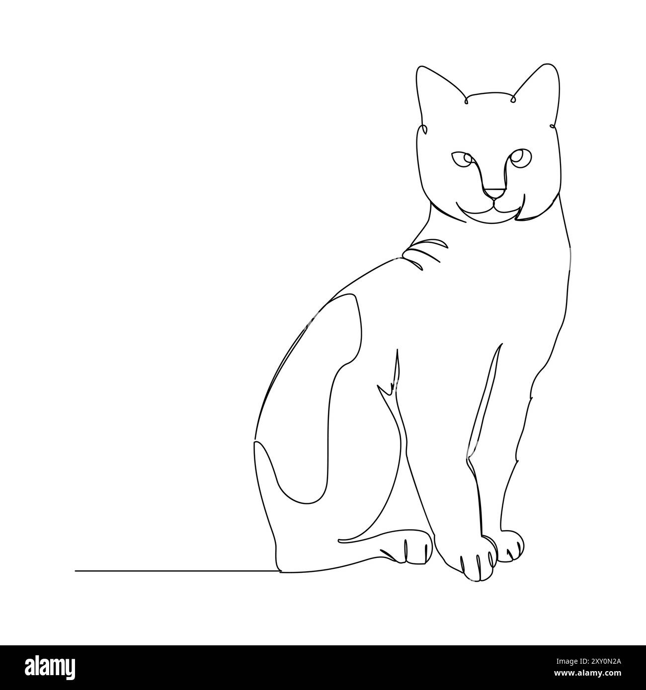 Katzenvektor mit kontinuierlicher einzeiliger Kunstzeichnung. Neues minimalistisches Design Minimalismus Tier Haustier der Katze Illustration. Stock Vektor
