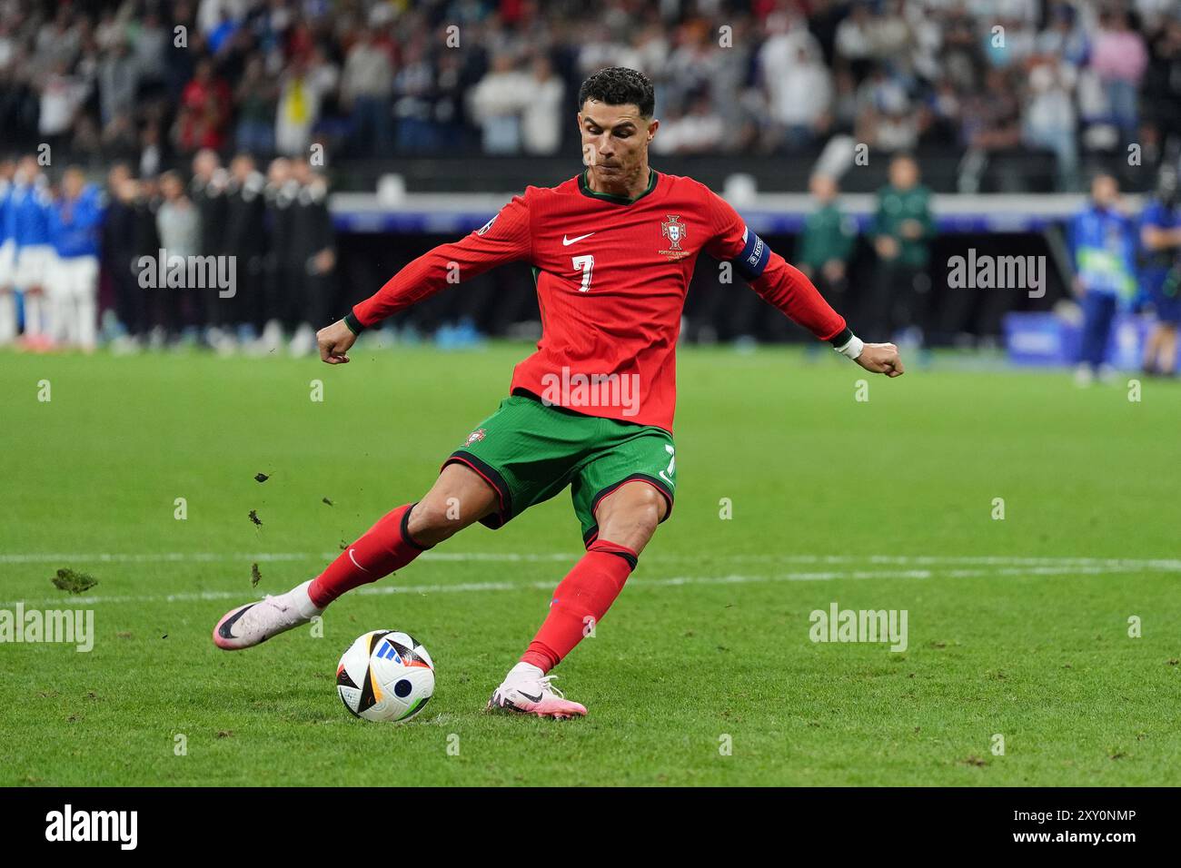 Aktenfoto vom 01.07.2024 des portugiesischen Cristiano Ronaldo, der bekanntgegeben hat, dass er seine Karriere beim derzeitigen Club Al Nassr beenden will – aber wahrscheinlich nicht für weitere zwei oder drei Jahre. Ausgabedatum: Dienstag, 27. August 2024. Stockfoto