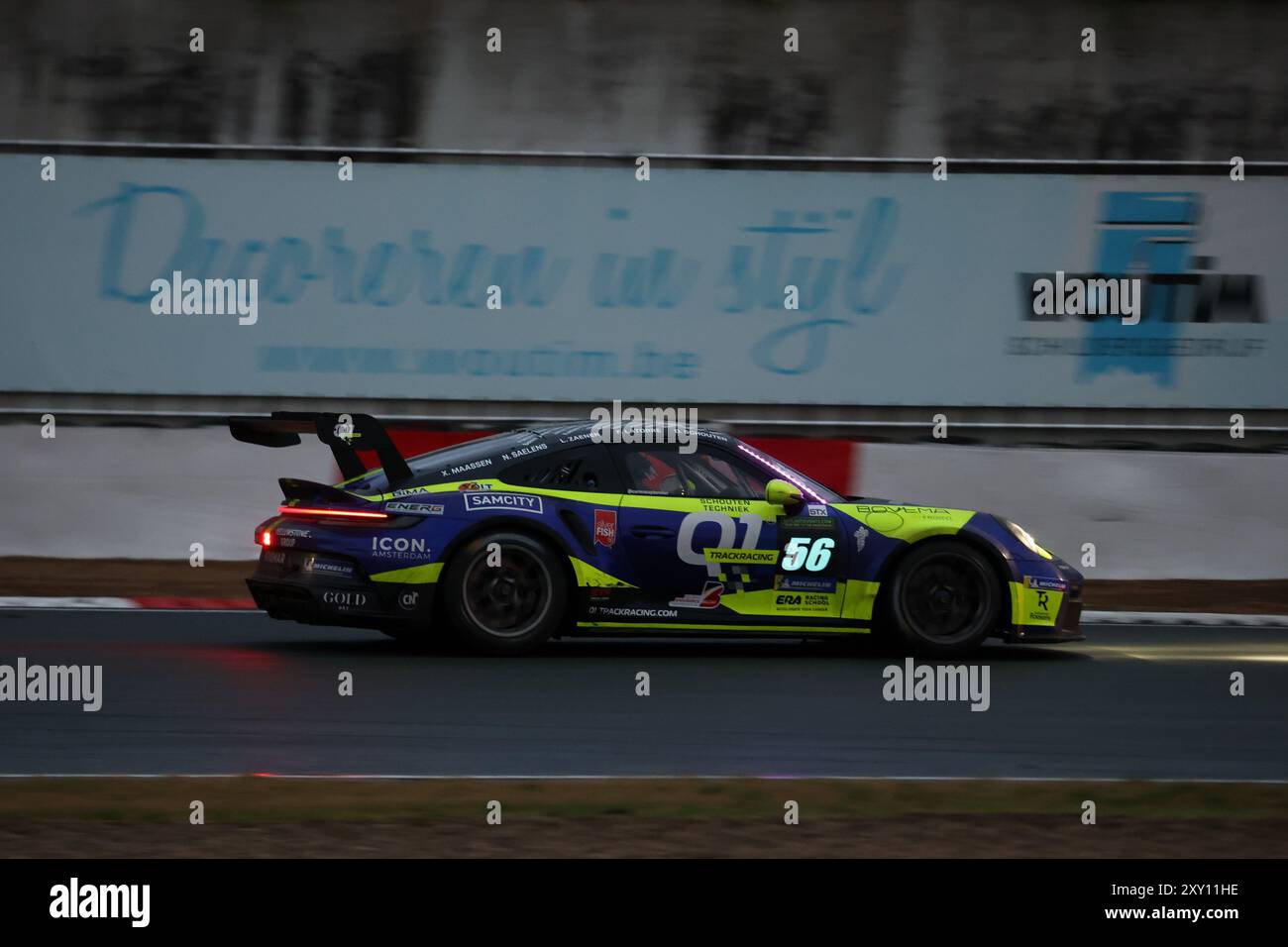 #56 Xavier Maassen (BEL), Dirk Schouten (BEL), Lars Zaenen (BEL), Nico las Saelens (BEL), Florian Latorre (BEL), Porsche 992 GT3 Cup, Team: Q1-Trackracing (BEL) Motorsport, 24 Stunden Rennen Zolder, Belgien, 24.08.2024 Foto: Eibner-Pressefoto/Jürgen Augst Stockfoto