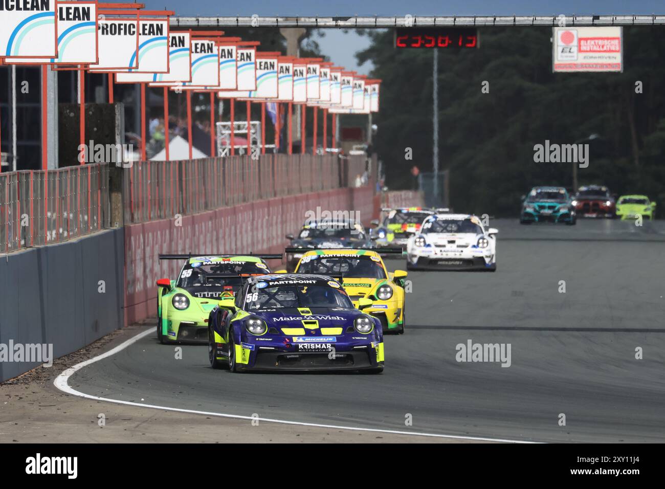 #56 Xavier Maassen (BEL), Dirk Schouten (BEL), Lars Zaenen (BEL), Nico las Saelens (BEL), Florian Latorre (BEL), Porsche 992 GT3 Cup, Team: Q1-Trackracing (BEL) Motorsport, 24 Stunden Rennen Zolder, Belgien, 24.08.2024 Foto: Eibner-Pressefoto/Jürgen Augst Stockfoto