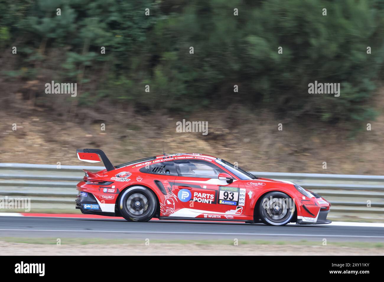 #93 Yannick Redant (BEL), Ayrton Redant (BEL), Kenneth Heyer (GER), Kobe de Breucker (BEL), Porsche 992 GT3 Cup, Team: REDANT RACING (BEL) Motorsport, 24 Stunden Rennen Zolder, Belgien, 24.08.2024 Foto: Eibner-Pressefoto/Jürgen Augst Stockfoto