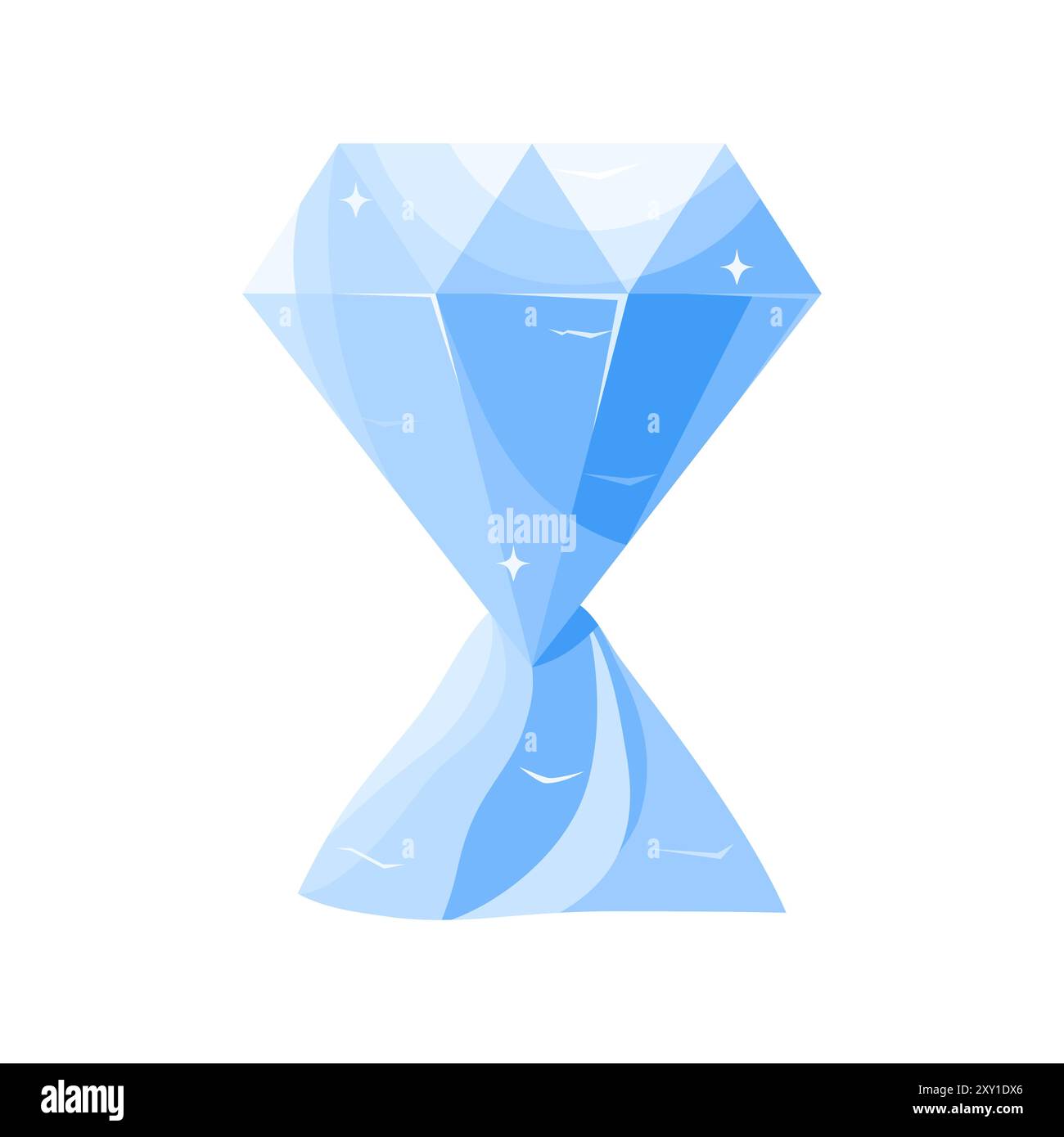 Eisskulptur des Diamanten auf Stand, glänzende gefrorene Juwelenschatzvektor-Illustration Stock Vektor