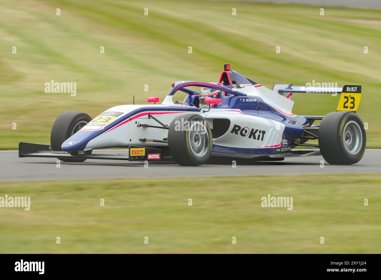Donington Park, 25. August 2024, Zack Scoular, während des Rokiit F4 Rennens Donington Park, Derby, East Midlands Stockfoto