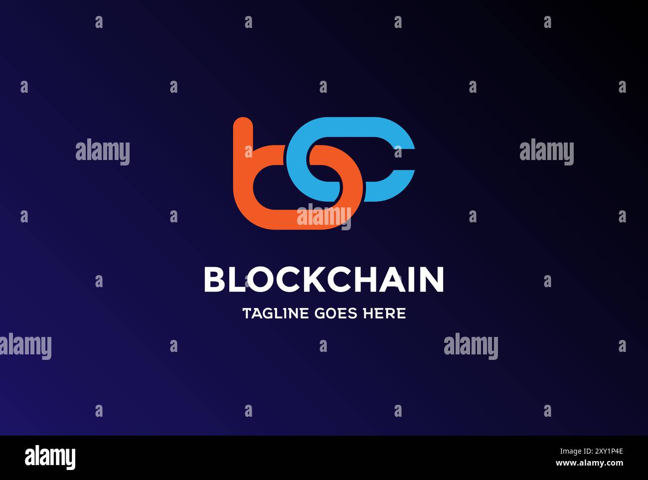 Einfacher minimalistischer Anfangsbuchstabe BC für Block Chain Technology Logo Design Vektor Stock Vektor