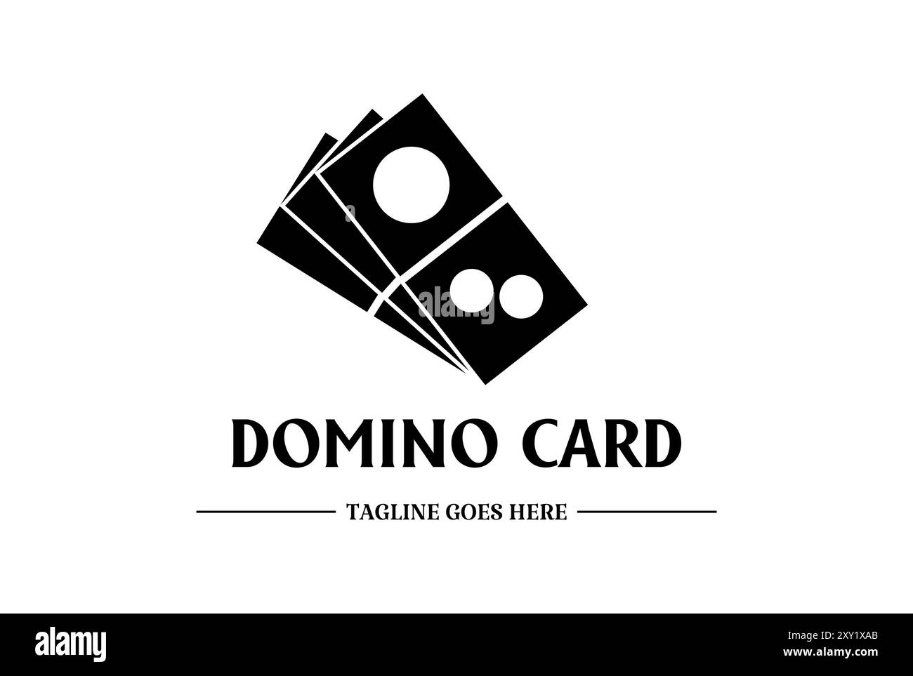 Einfache Vintage Domino Karte für Wette Gamble Casino Sport Club Logo Design Vektor Stock Vektor