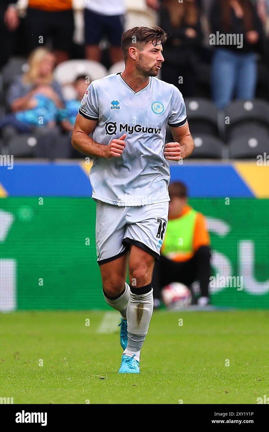 Rumpf, Großbritannien. August 2024. Ryan Leonard von Millwall während des Hull City AFC gegen Millwall FC SKY Bet EFL Championship Match im MKM Stadium, Hull, England, Großbritannien am 24. August 2024 Credit: Every Second Media/Alamy Live News Stockfoto