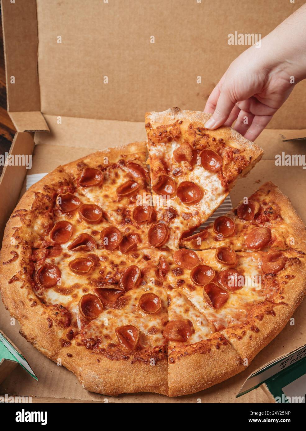 Peperoni-Pizza Stockfoto