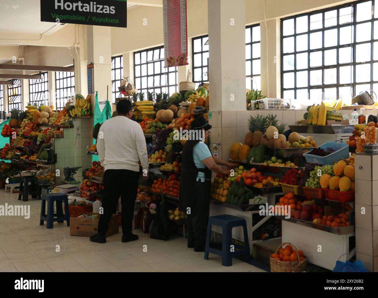 MERCADOS Quito SCHLIESST MOBILISIERUNG AUS Quito, Dienstag, 27. August 2024 Pressekonferenz der Föderation der Märkte von Quito, im Zentralmarkt, über Vereinbarungen mit der Gemeinde, über den Entwurf einer Verordnung über Märkte, Messen und Plattformen des Metropolitan District, Monica Tirado, Patricia Gordon, Präsident von Mercados Miryam Lincango und Jeny Dominguez Fotos API Rolando Enriquez Quito Pichincha Ecuador SOI MERCADOR Stockfoto