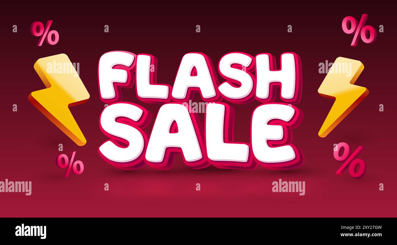 Flash Sale Event, großes Angebot, Plakatschild. Vektor Stock Vektor