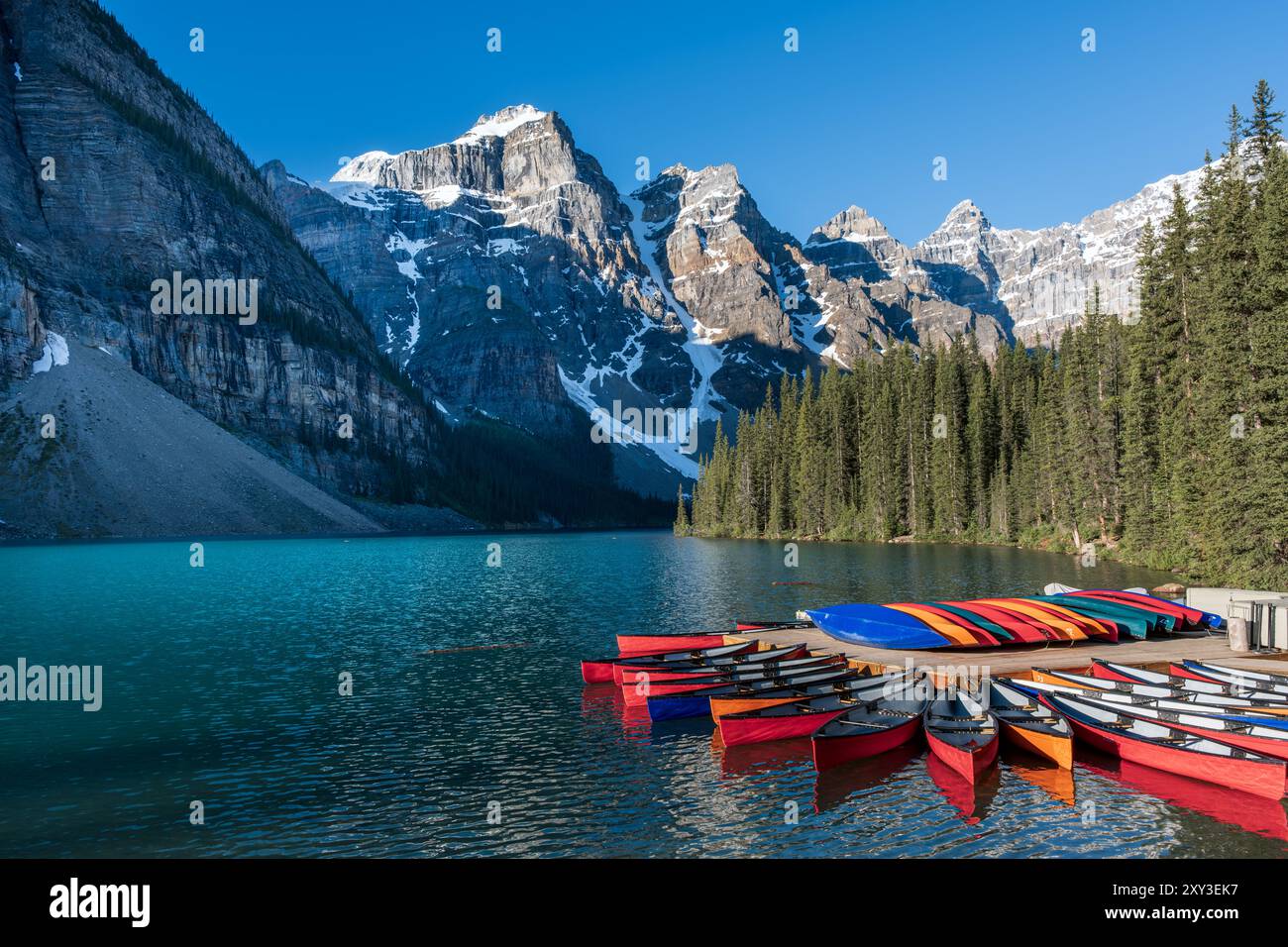 Lake Moraine in Jasper Canada, 7. Juli 20024. Stockfoto