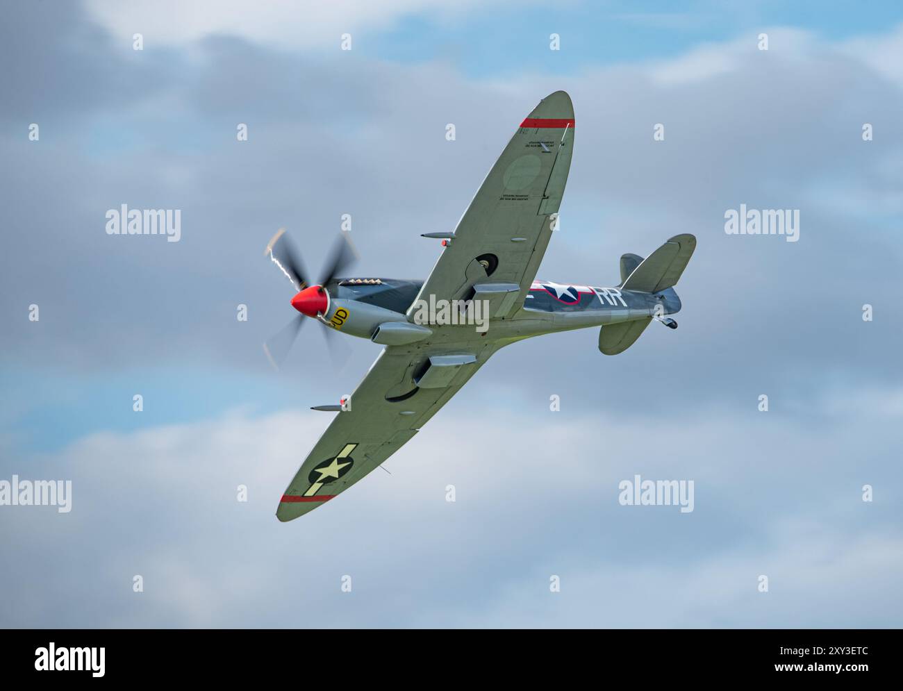 Old Buckenham, UK, 27. Juli 2024: Die US Army Air Force Spitfire war II Stockfoto