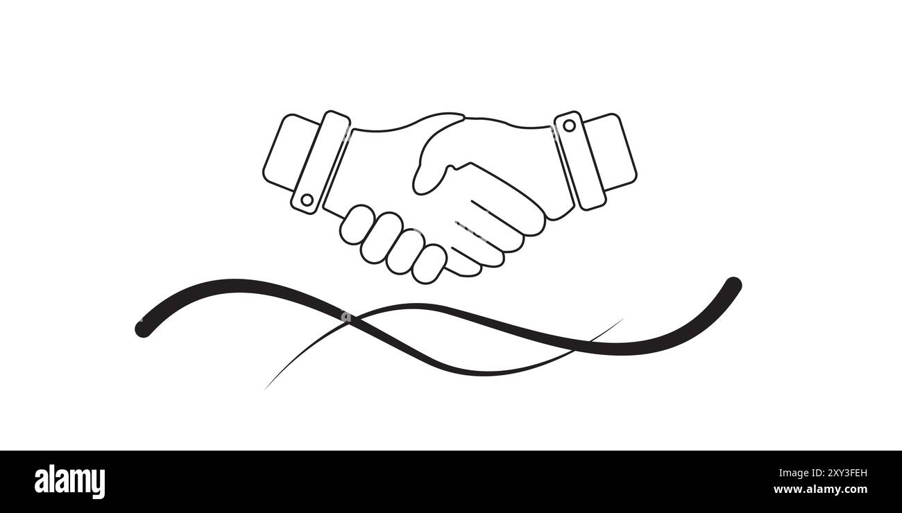 Handshake-Symbol Vektor-Design-Illustration auf weißem Hintergrund Stock Vektor