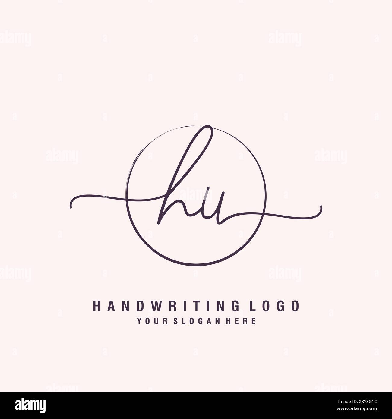 HU Letter Logo minimal modern Stock Vektor