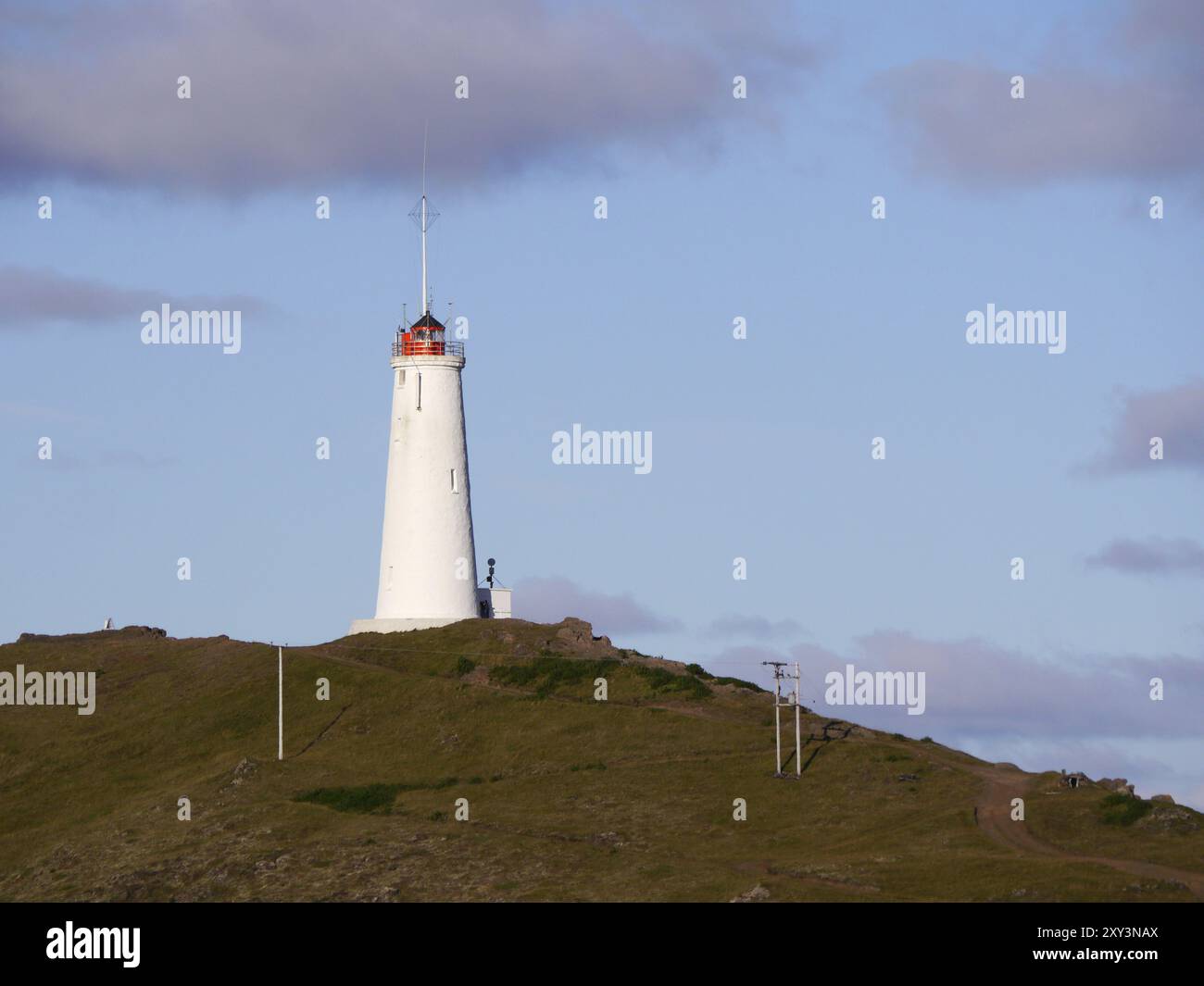 Leuchtturm Reykjanesviti auf der Halbinsel Reykjanes in Island Stockfoto