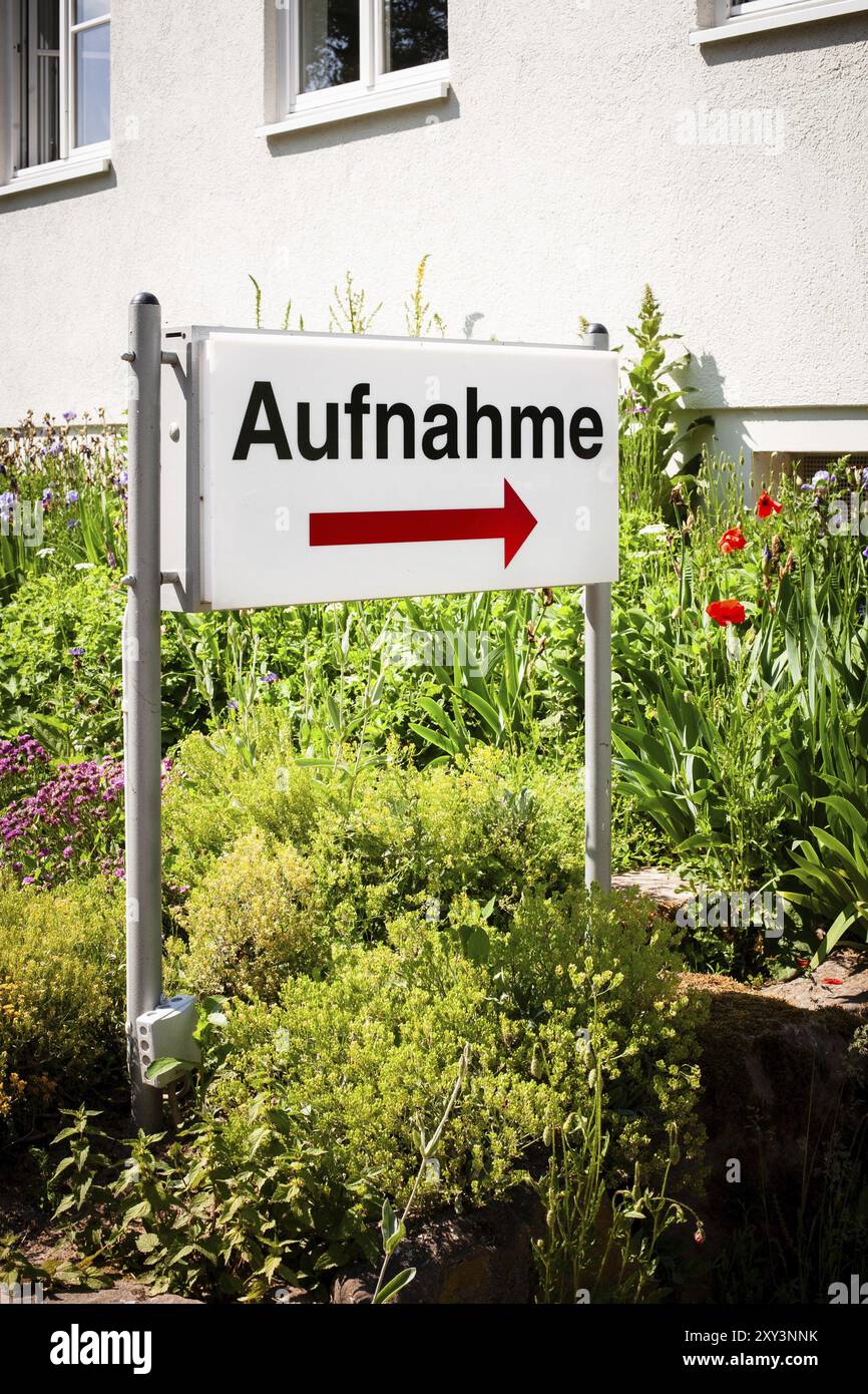 Leitfaden für die Aufnahme in ein Krankenhaus Stockfoto