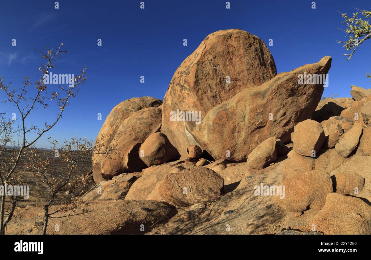 Namibia Panorama in den Erongo Mountains Stockfoto