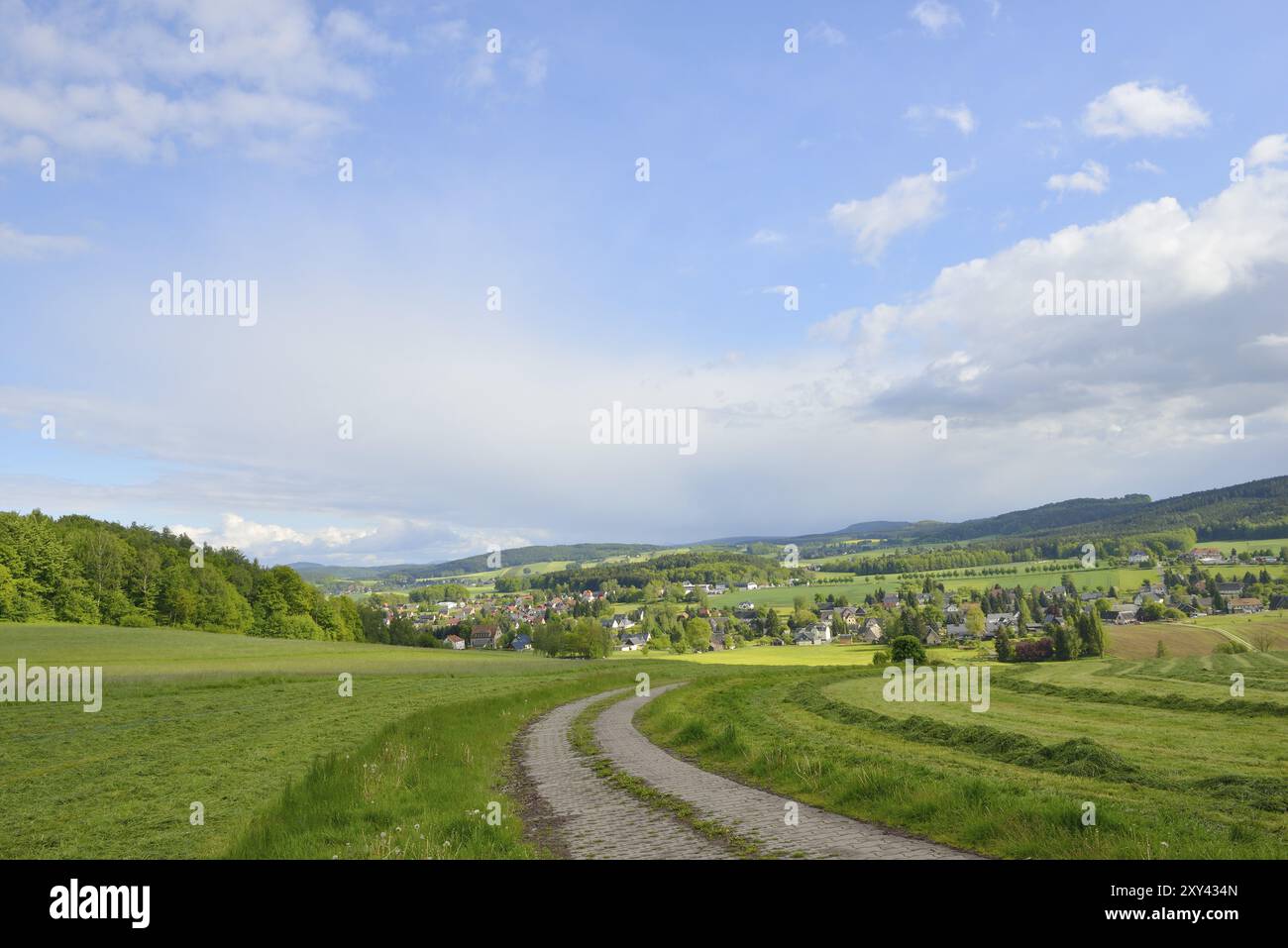 Wehrsdorf, ein Dorf in der Oberlausitz.wehrsdorf in der Oberlausitz Stockfoto