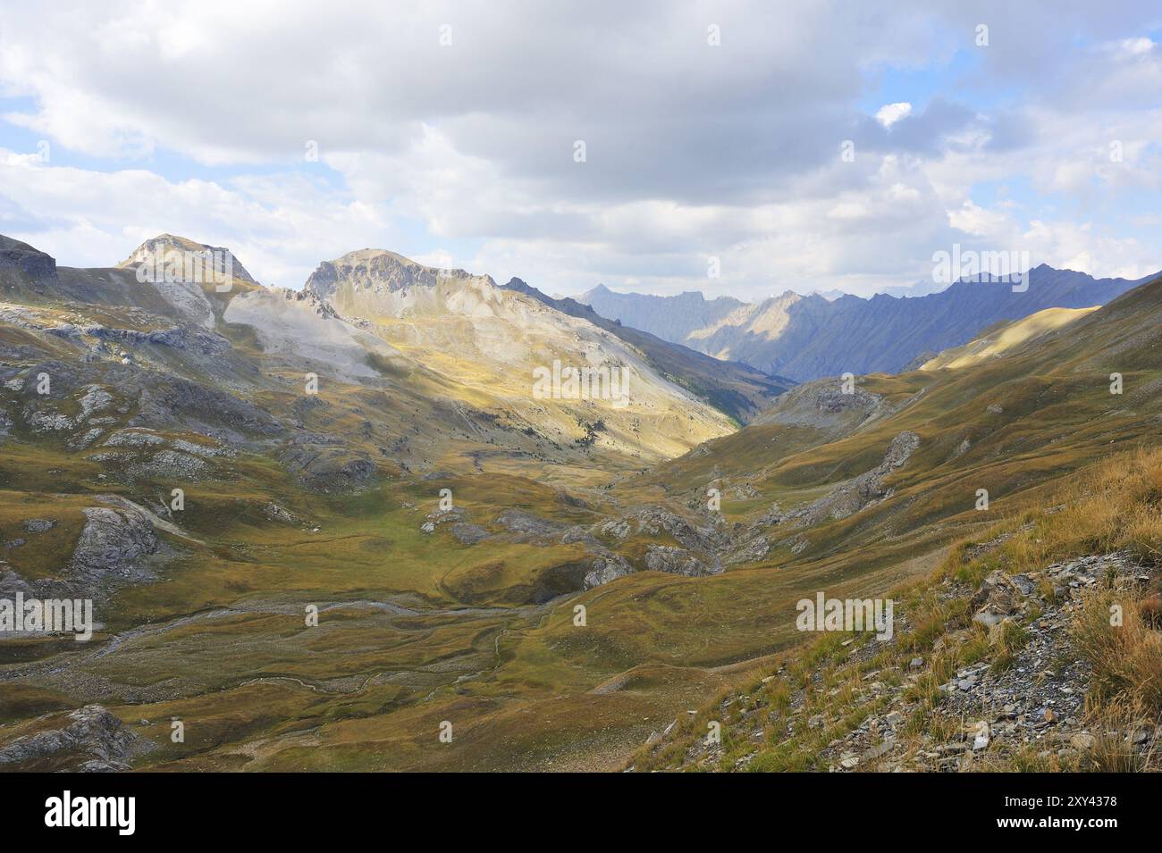 Col de la Cayolle Pass in den französischen Alpen.Col de la cayolle alpes maritime frankreich europa Stockfoto