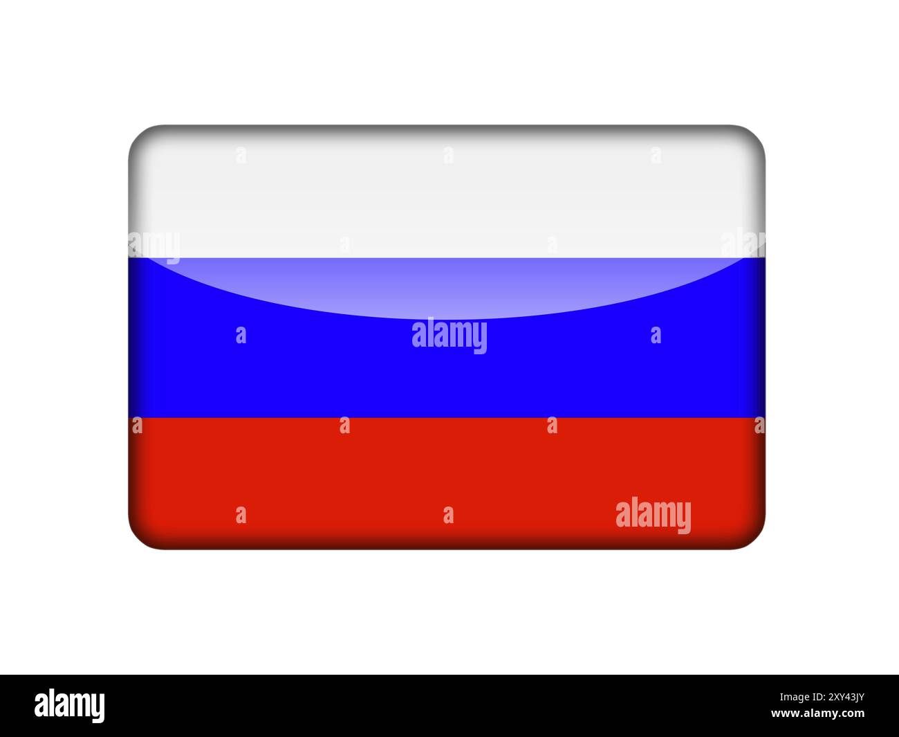 Die russische Flagge in Form einer Hochglanz-Ikone Stockfoto