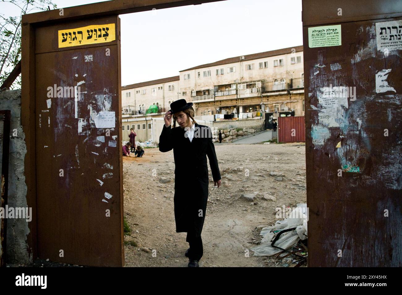 Geula ultra-orthodoxe Nachbarschaft in Jerusalem, Israel. Stockfoto