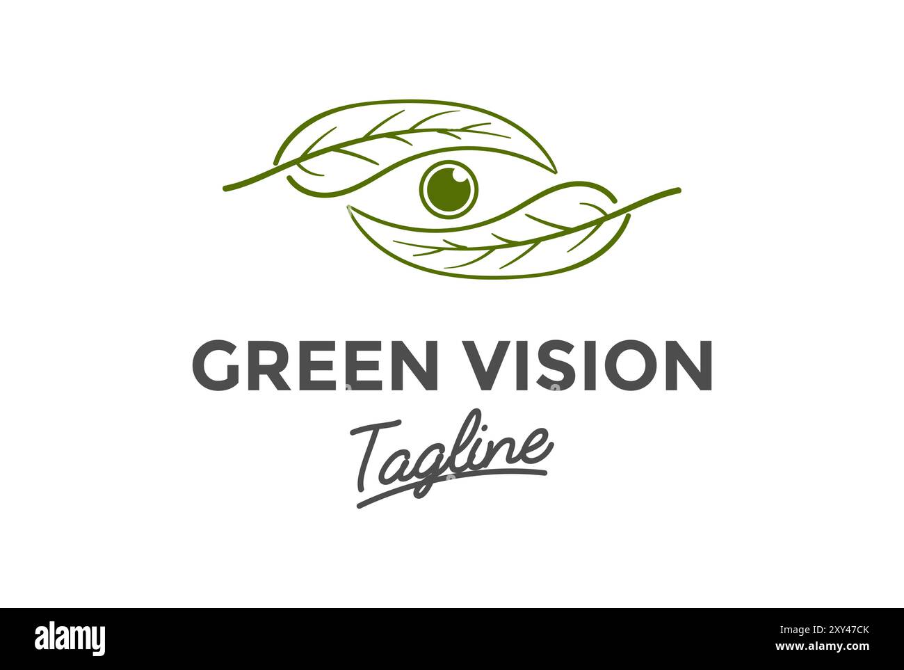 Grüne Pflanze Baum Blatt mit Auge Kamera optische Vision Logo Design Vektor Stock Vektor