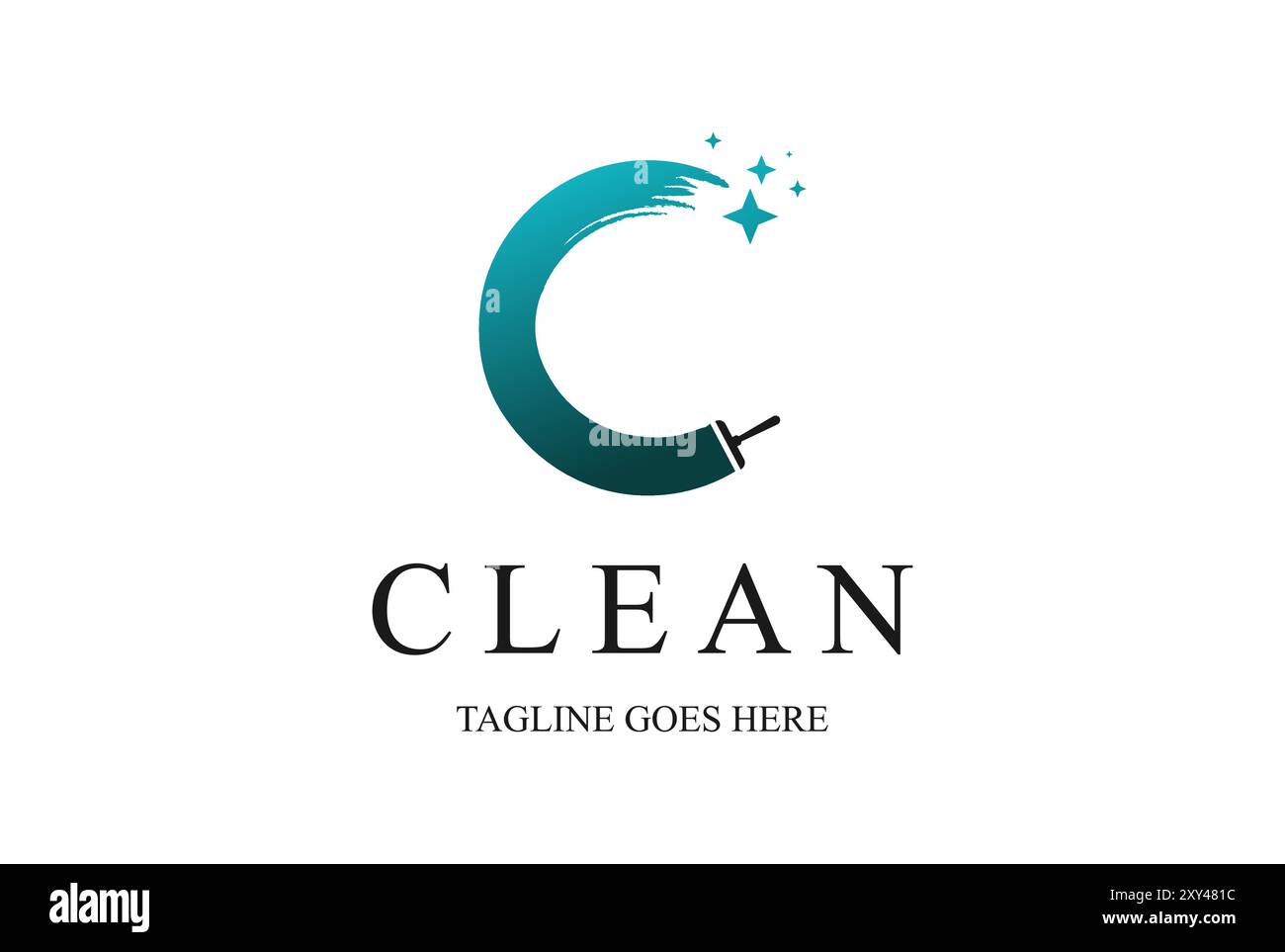 Anfangsbuchstabe C mit Fensterglas für Clean Cleaning Cleaner Logo Design Vektor Stock Vektor