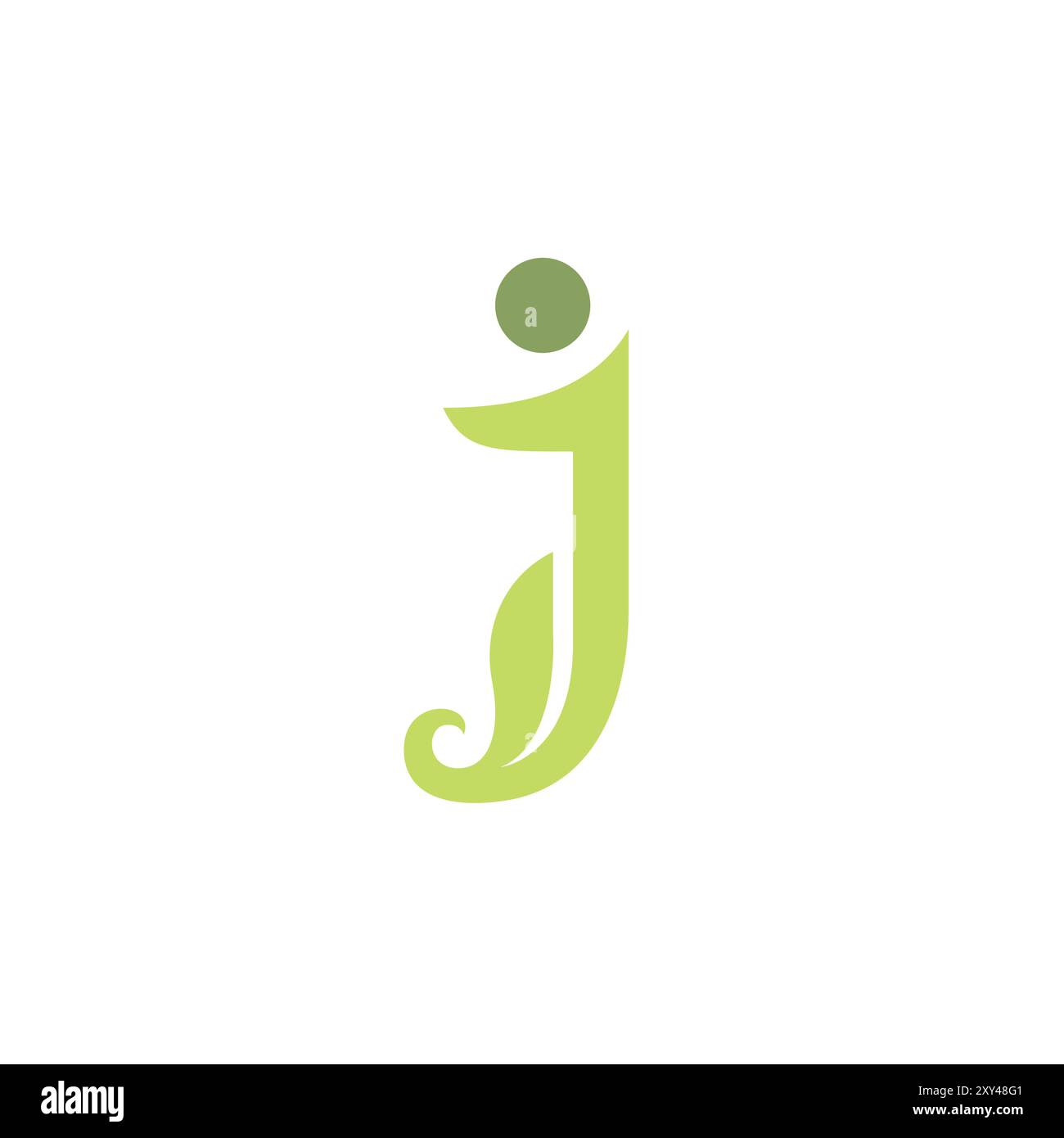 Design mit dem Buchstaben J Leaf People Stock Vektor