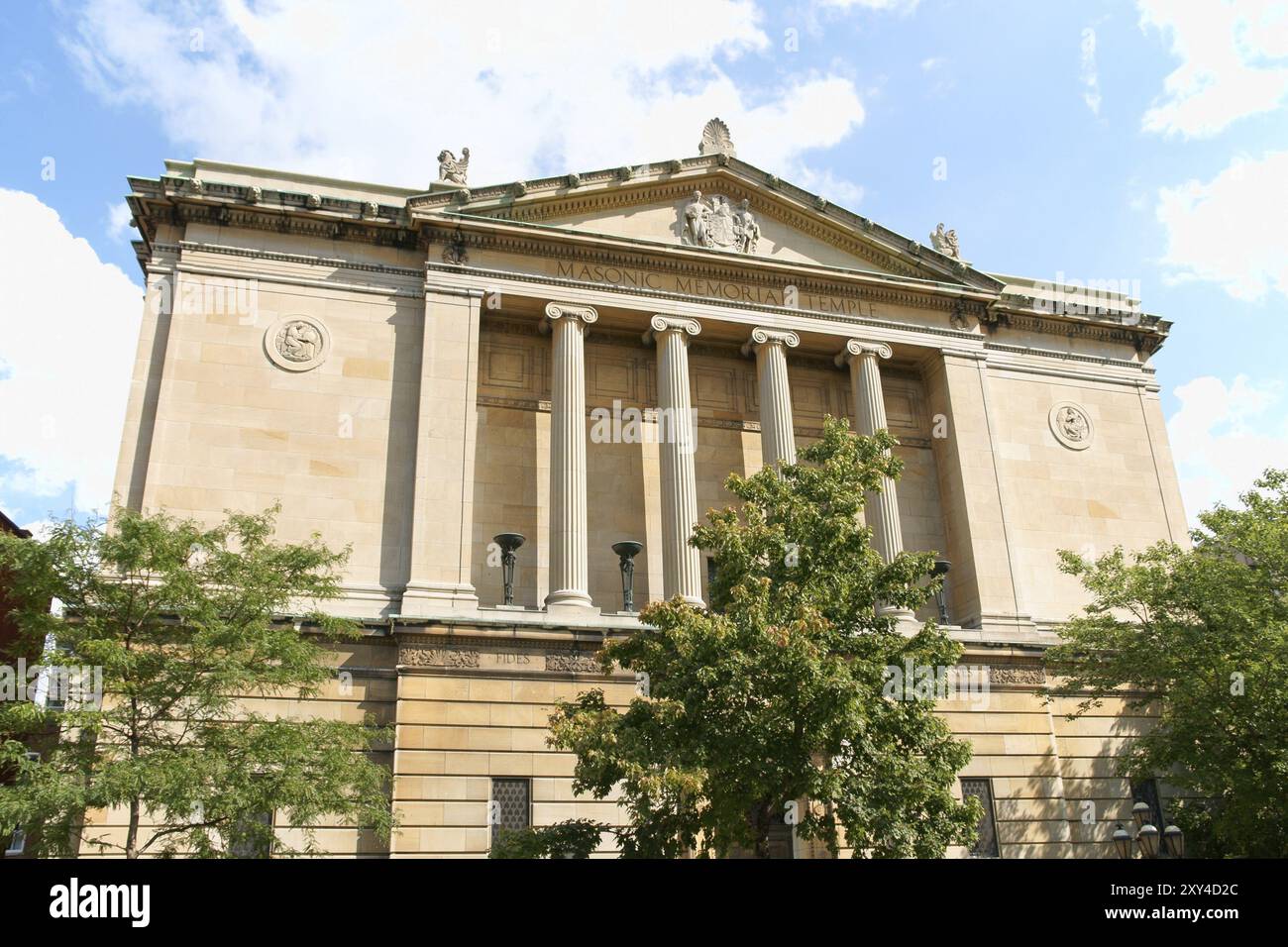 Montreal, Kanada, 10. August 2008: Montreal Masonic Memorial Temple oder Grand Lodge of Quebec ist ein Freimaurertempel in der kanadischen Innenstadt von Montreal. Stockfoto