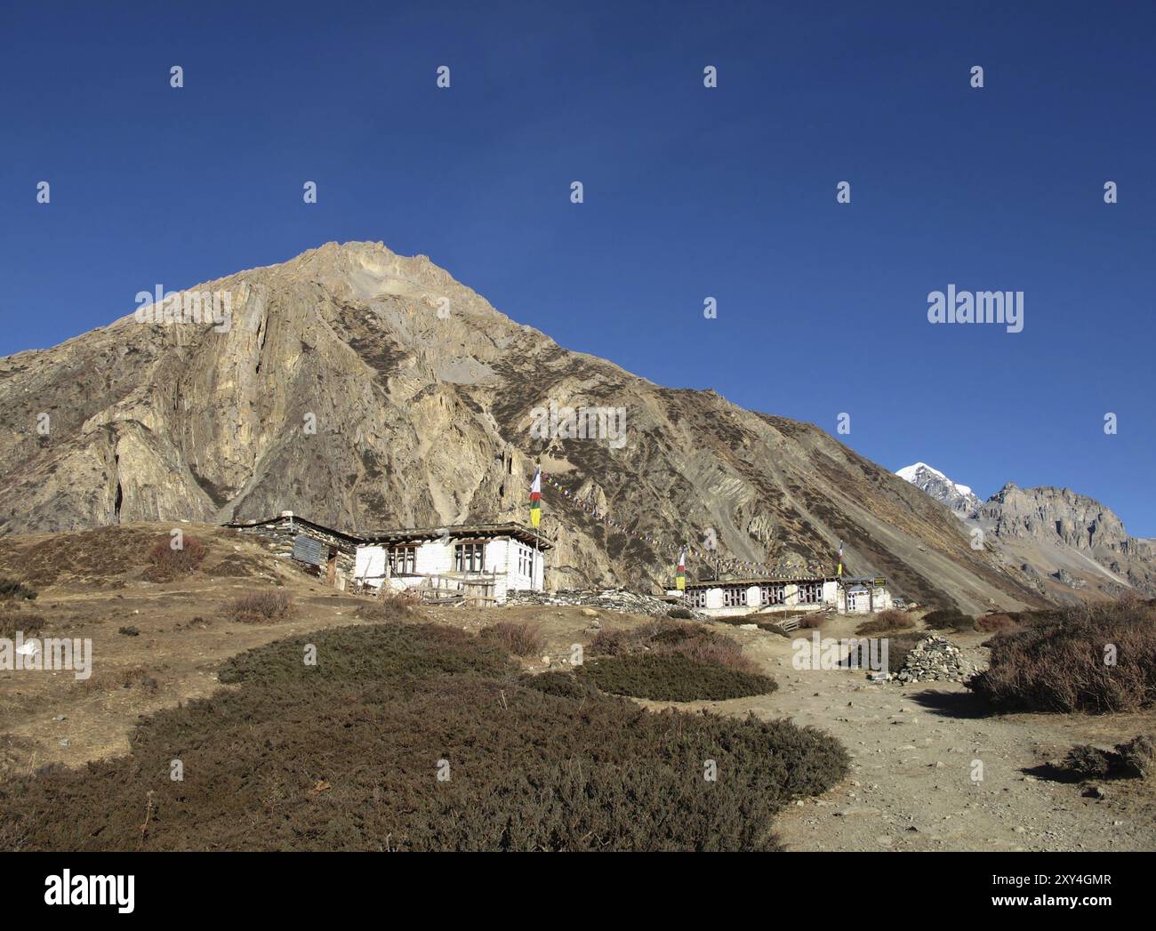 Lodges In Ledar, Annapurna Trek Stockfoto