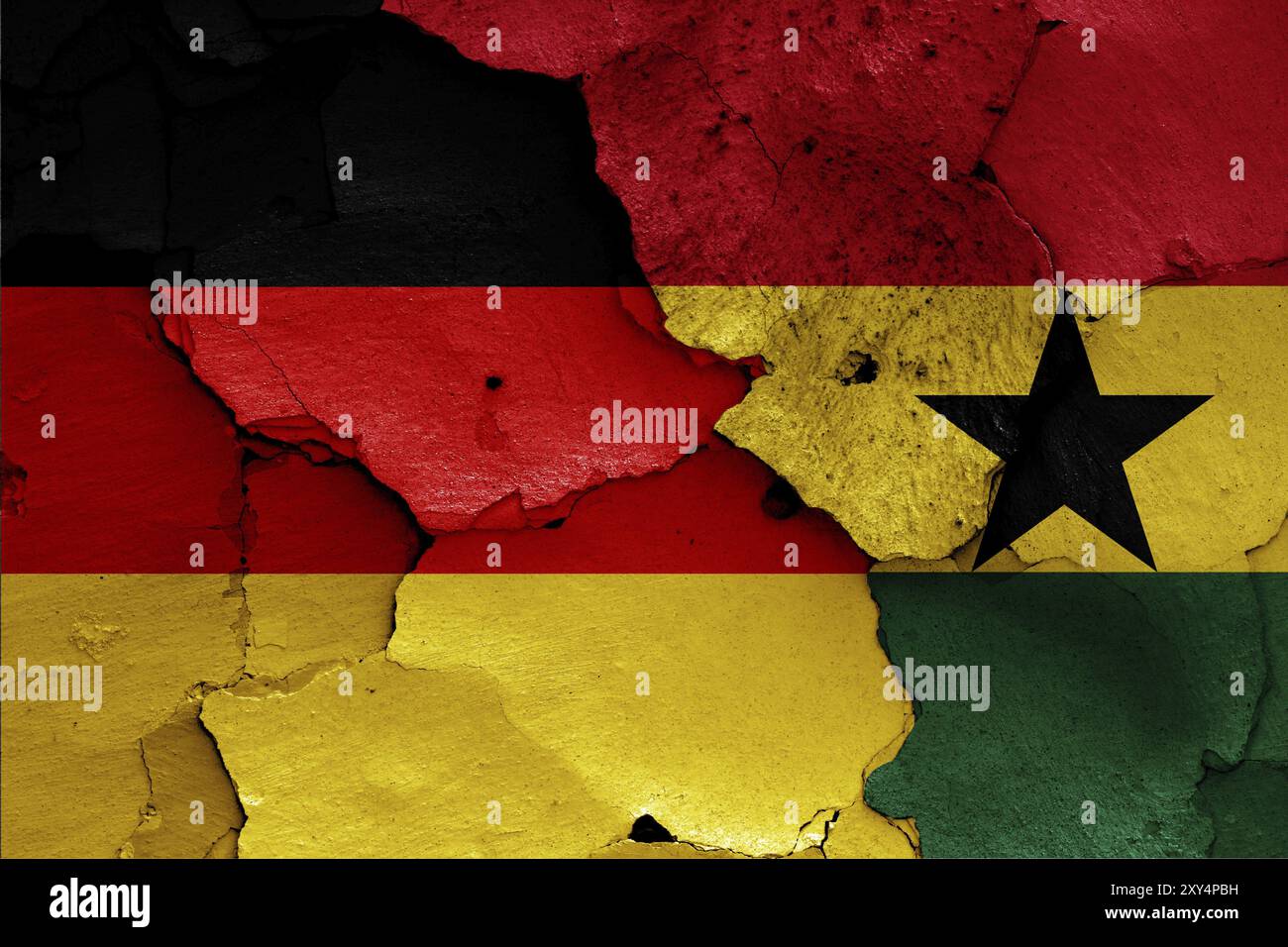 Flaggen von Deutschland und Ghana Stockfoto