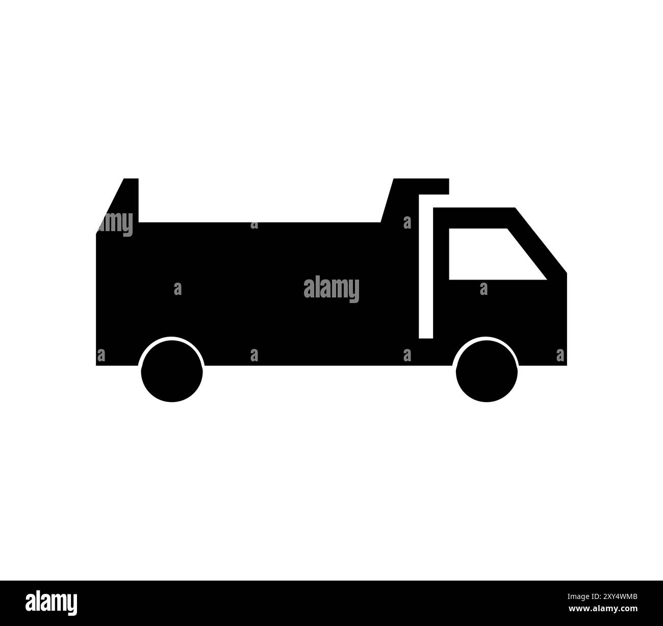 Lkw-Symbol in Vektor auf weißem Hintergrund dargestellt Stockfoto