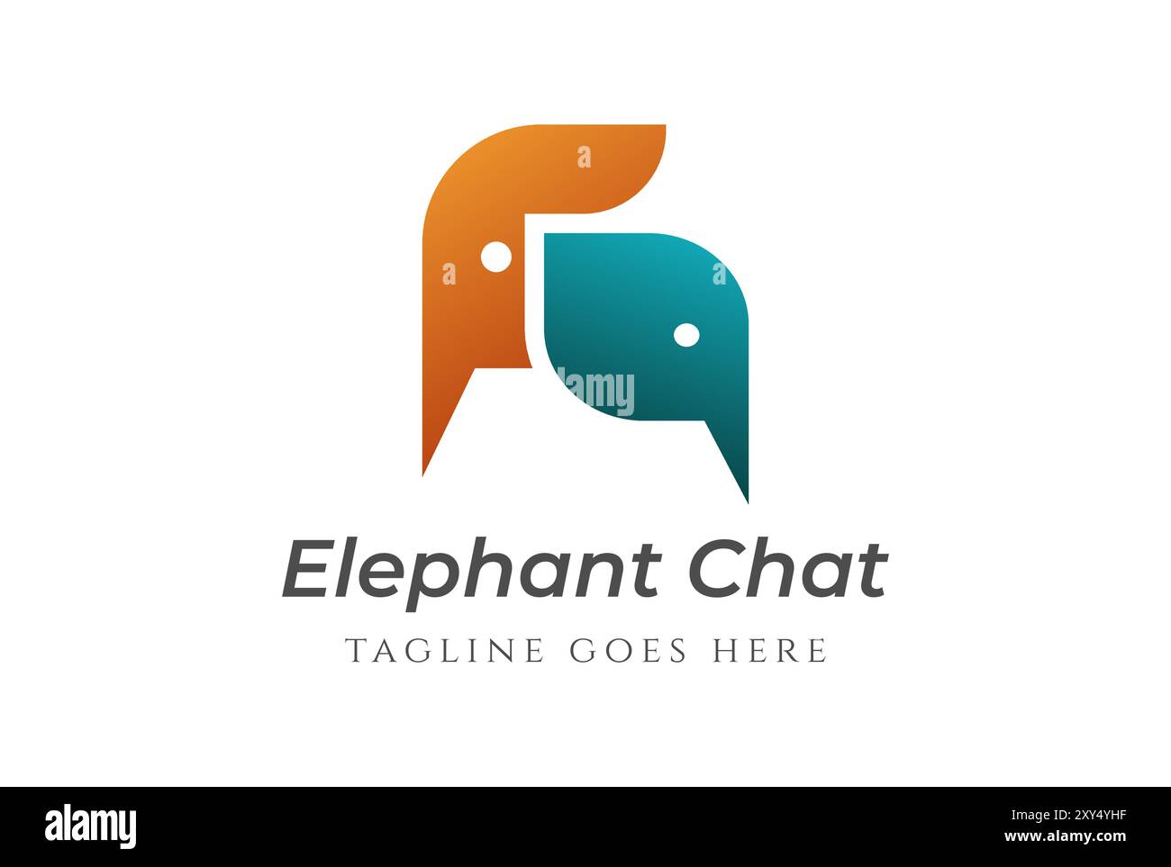Moderner Einfacher Minimalistischer Elephant Chat Logo Design Vektor Stock Vektor