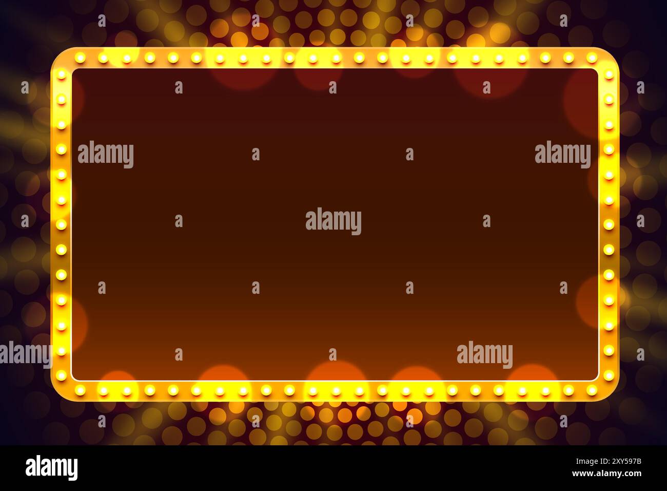 Lichtrahmen-Etikett, Event Bar Casino, Show-Schild. Vektor Stock Vektor