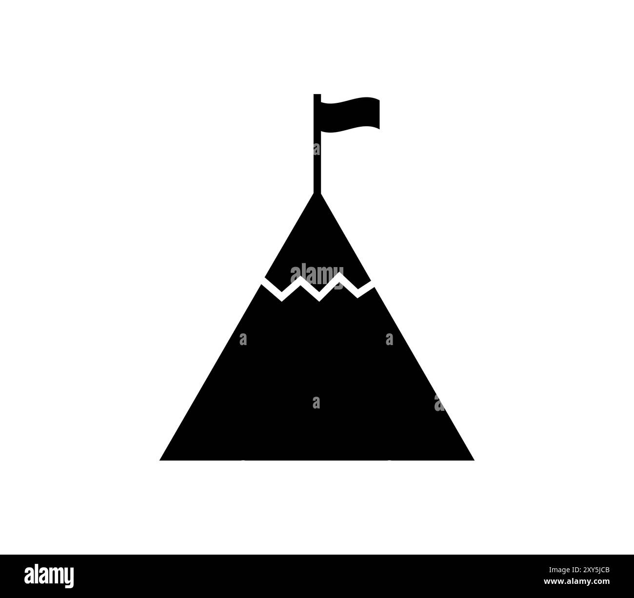 Bergsymbol in Vektor auf weißem Hintergrund Stockfoto