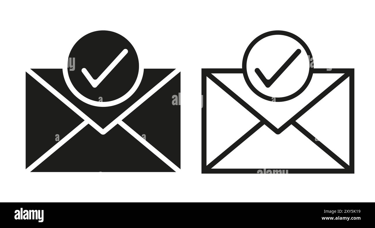 E-Mail-Symbol. Umschlagzeichen. Vektorabbildung. E-Mail-Symbol. Buchstabensymbol. E-Mail-Benachrichtigung. Kontaktformular. Zeichen der Abstimmung. Zeichen der Wahl. Kontrollkästchen Stock Vektor