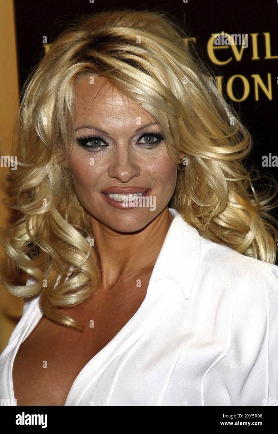 Pamela Anderson bei der Weltpremiere von Resident Evil: Extinction im Planet Hollywood Resort Casino in Las Vegas, Nevada, USA am 2. September Stockfoto