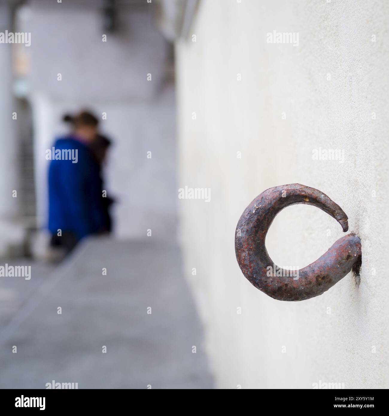 Szene auf den Straßen von Koper mit Menschen zu arbeiten Stockfoto