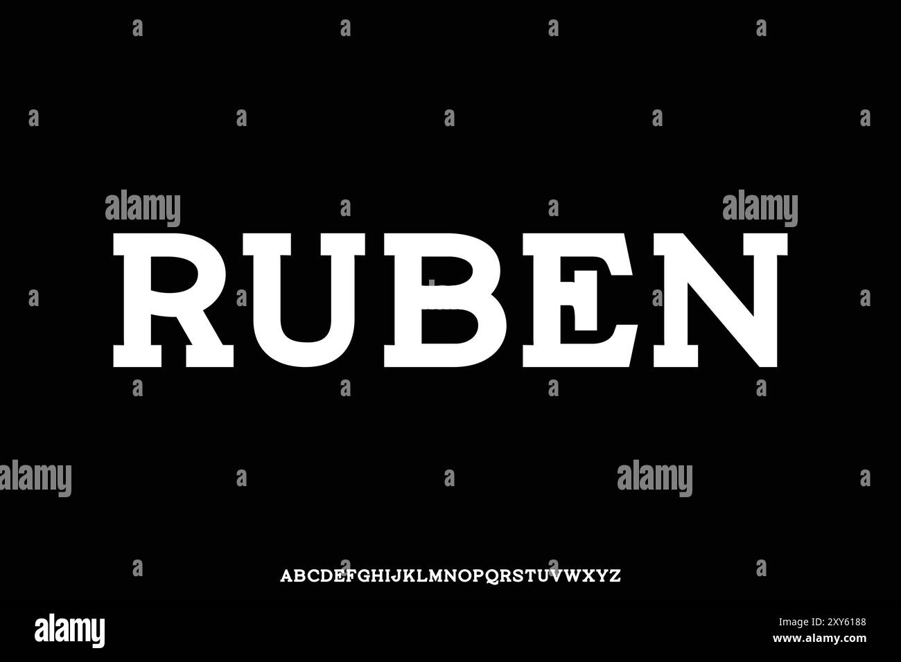 Bold starke klassische Scheibe Serif Alphabet Anzeige Schriftart Vektor Illustration Stock Vektor