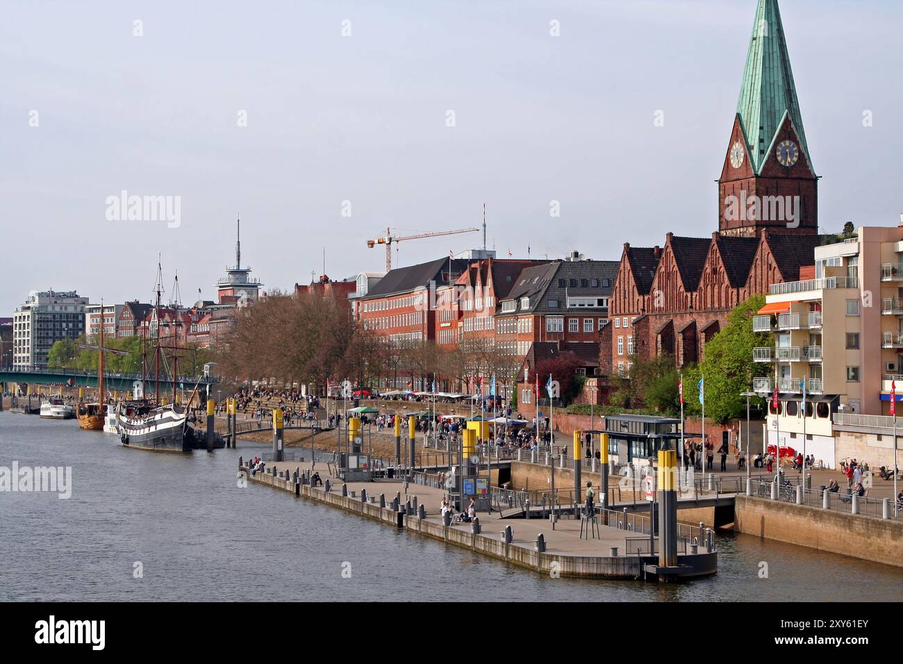 Blick auf die Schlachte, Bremen Stockfoto