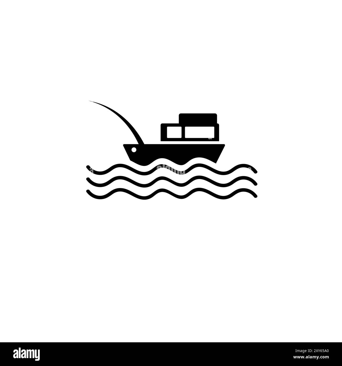 Sport Angeln Yacht, Urlaub, Erholung Solid Flat Vektor Symbol isoliert auf weißem Hintergrund. Stock Vektor Sport Angeln Yacht, Urlaub, Erholung Solid Flat Vektor Symbol isoliert auf weißem Hintergrund. Stock Vektor