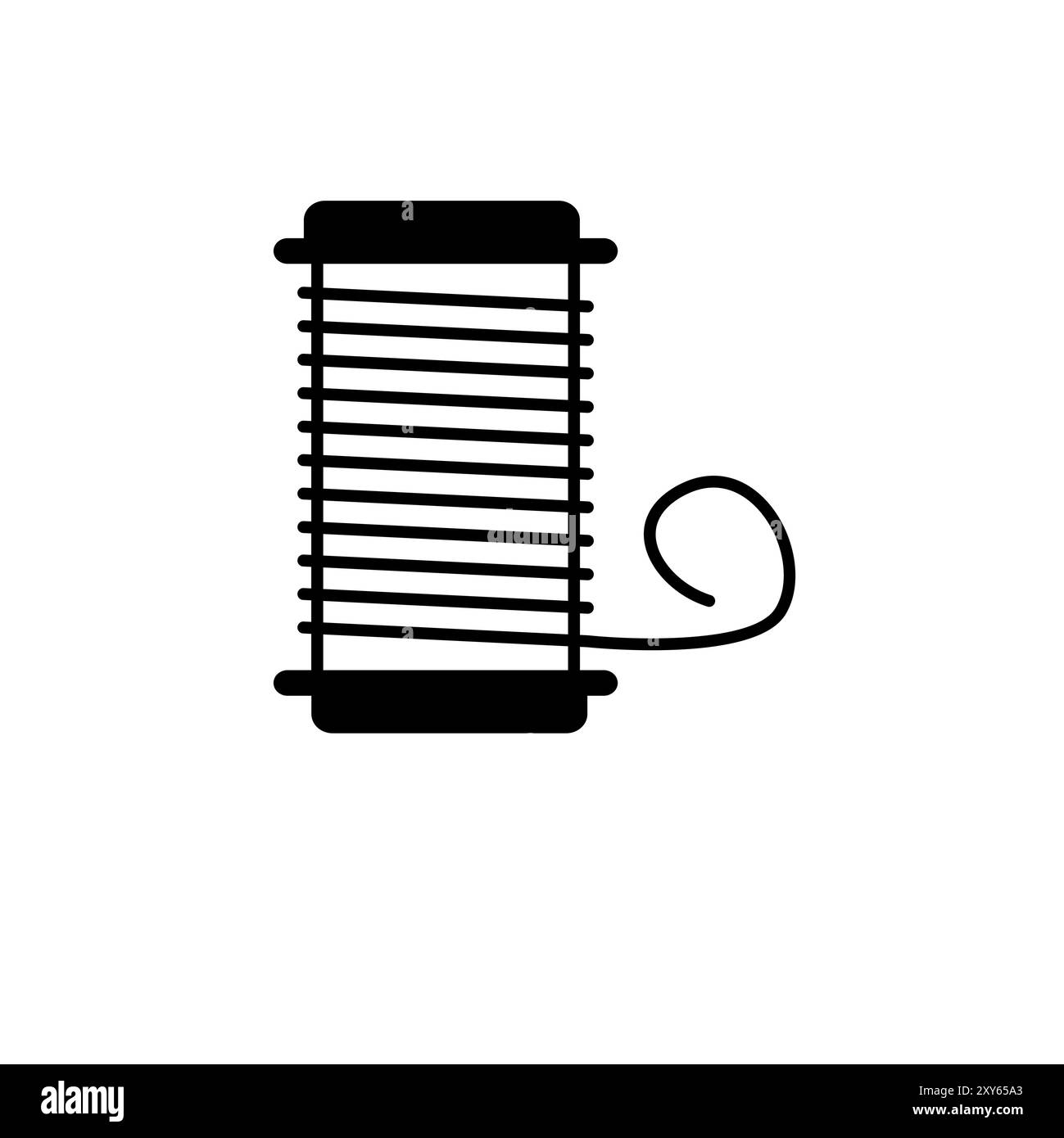 Gewindespule, Symbol für nahtlosen Vektor isoliert auf weißem Hintergrund. Stock Vektor