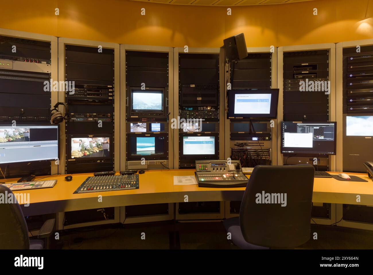 Aufnahmestudio auf dem AIDA-Passagierschiff Stockfoto