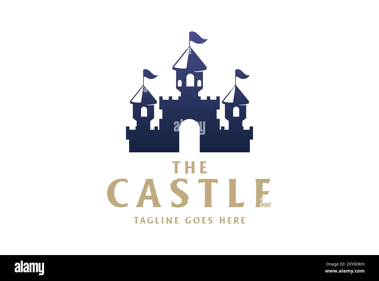 Fun Holiday Castle Silhouette für Circus Recreation Park Logo Design Vektor Stock Vektor