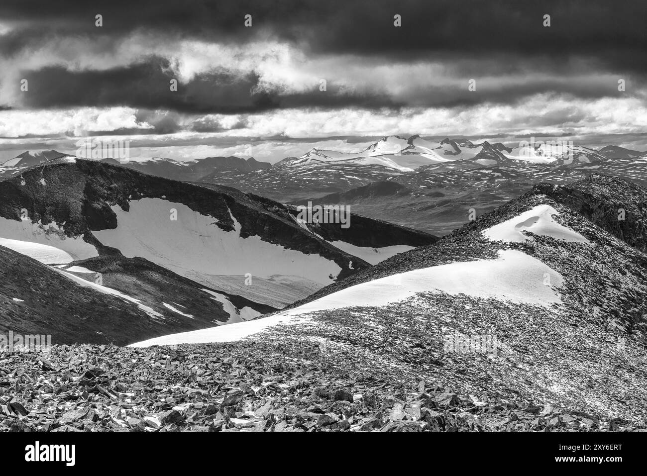 Landschaft in den Abisko-Alpen, Norrbotten, Lappland, Schweden, Juli 2013, Europa Stockfoto