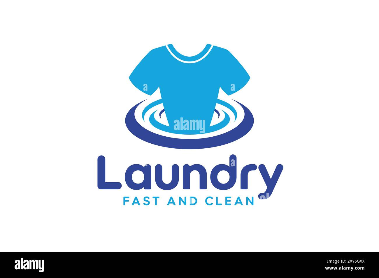 Designvorlage für Wäsche-Logos. Logo für schnellen und sauberen Wäschereiservice Stock Vektor