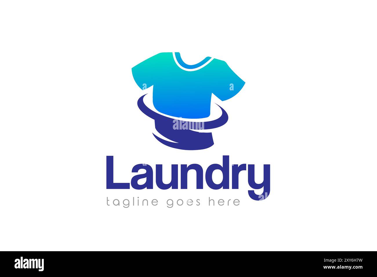 Designvorlage für Wäsche-Logos. Logo für schnellen und sauberen Wäschereiservice Stock Vektor