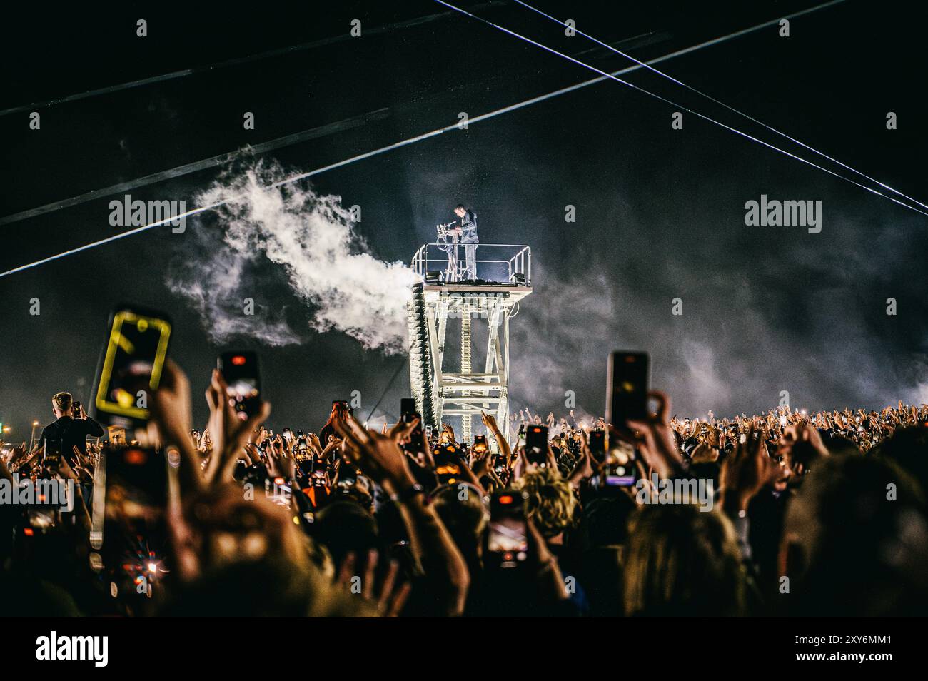 25. August 2024 - Leeds, UK: Fred Again Schlagzeilen beim Abschlussabend des Leeds Festivals 2024 Stockfoto